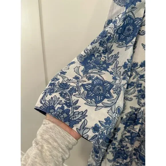 Tuckernuck Exclusive Ro’s Garden Blue Leticia Deauville Mini Dress Size L - Picture 6 of 7